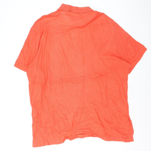 Chaps Mens Orange XL Regular Fit Short Sleeve Cotton Polo Shirt