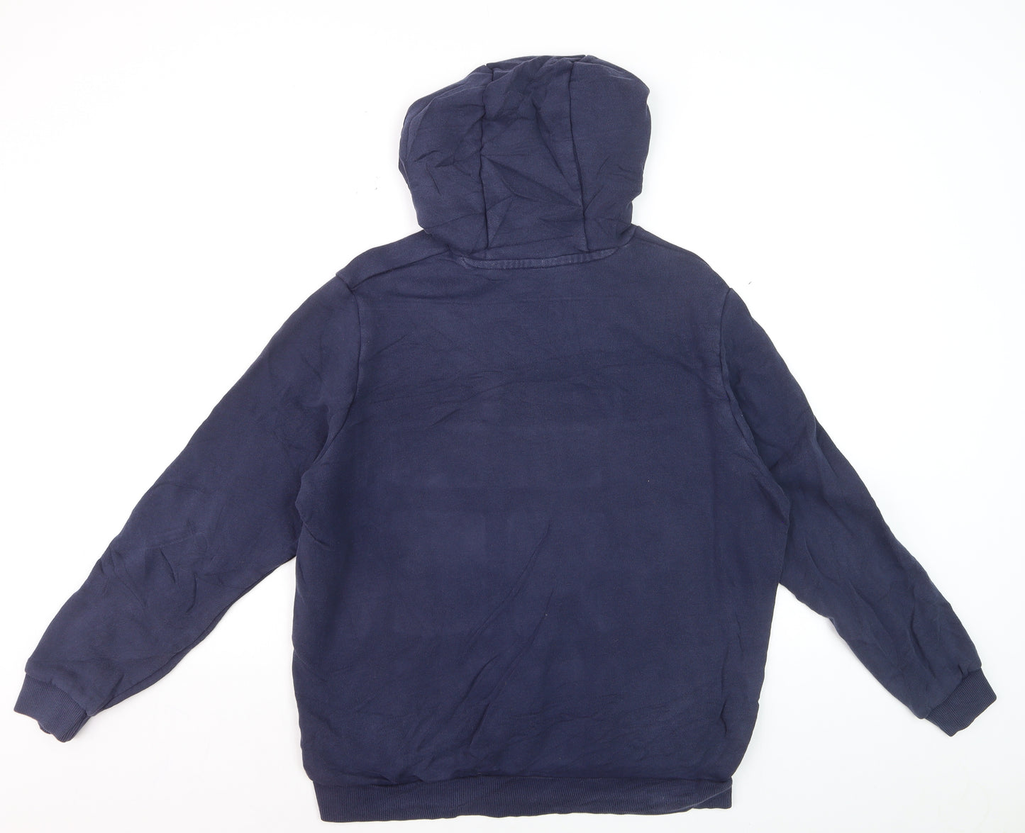 Reebok Men's Blue Pullover Hoodie L Logo Sportswear Fleece