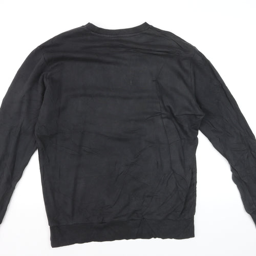 Reebok Men's Black Logo Crew Neck Pullover Sweatshirt L
