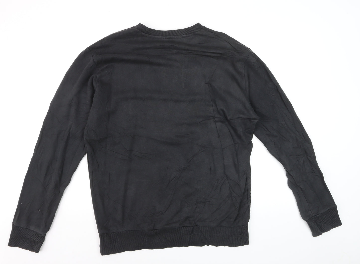 Reebok Men's Black Logo Crew Neck Pullover Sweatshirt L