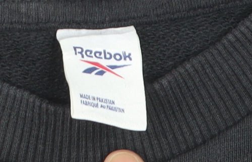 Reebok Men's Black Logo Crew Neck Pullover Sweatshirt L