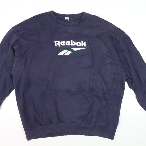 Reebok Men's Blue XL Pullover Crew Neck Cotton Sweatshirt