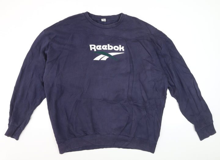Reebok Men's Blue XL Pullover Crew Neck Cotton Sweatshirt