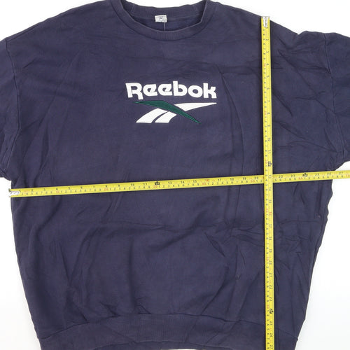 Reebok Men's Blue XL Pullover Crew Neck Cotton Sweatshirt