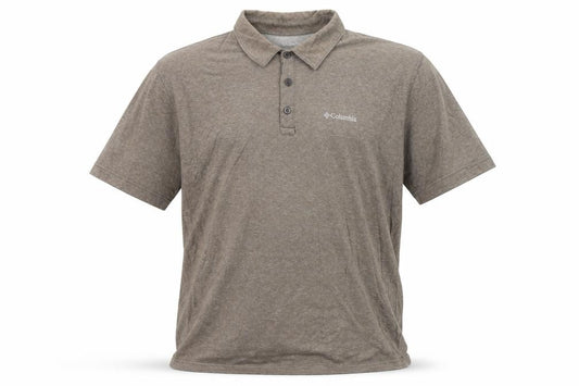 Front view of Columbia Men's Brown Omni-Wick Polo Shirt XL Moisture Wicking
