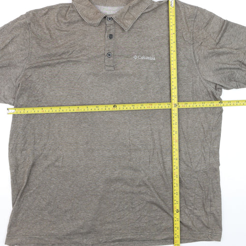 Columbia Men's Brown Omni-Wick Polo Shirt XL Moisture Wicking