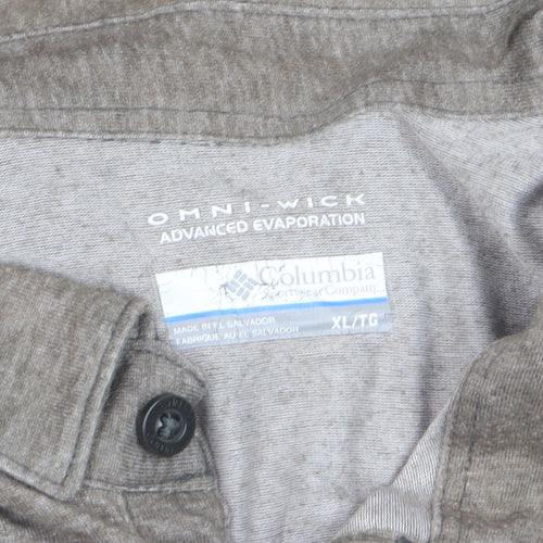 Columbia Men's Brown Omni-Wick Polo Shirt XL Moisture Wicking