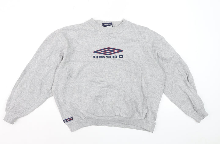 Umbro Boys Grey Crew Neck Logo Pullover Sweatshirt M