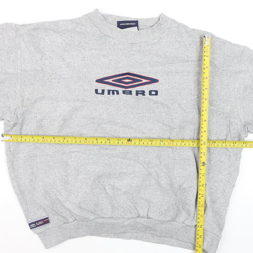 Umbro Boys Grey Crew Neck Logo Pullover Sweatshirt M