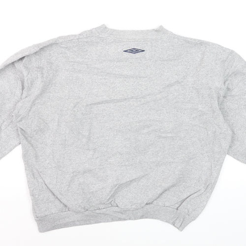 Umbro Boys Grey Crew Neck Logo Pullover Sweatshirt M