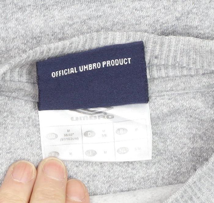 Umbro Boys Grey Crew Neck Logo Pullover Sweatshirt M