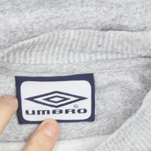 Umbro Boys Grey Crew Neck Logo Pullover Sweatshirt M
