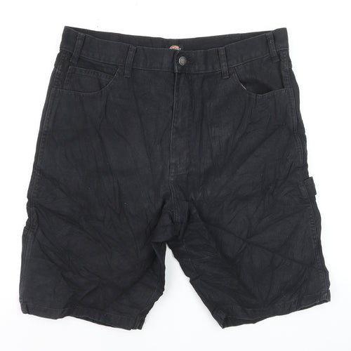 Dickies Men's Black Cotton Cargo Work Shorts Size 34 Regular Fit