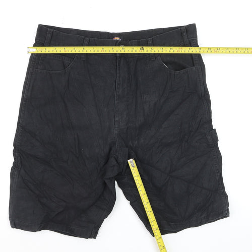 Dickies Men's Black Cotton Cargo Work Shorts Size 34 Regular Fit