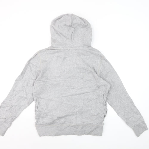 Diesel Women Grey Pullover Hoodie Size 14 Cotton Graphic Print