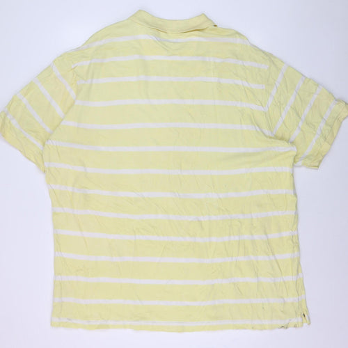 Chaps Men's Yellow Striped 4XL Cotton Polo Shirt