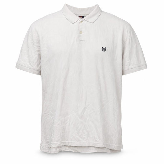 Front view of Chaps Men's Beige Cotton Collared XL Polo T-Shirt