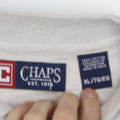 Chaps Men's Beige Cotton Collared XL Polo T-Shirt