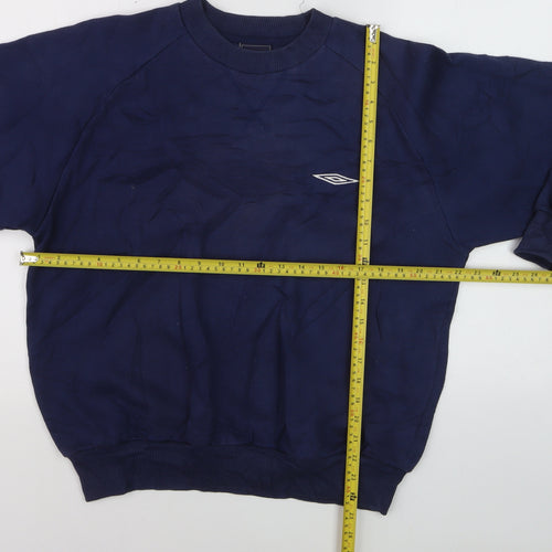 Umbro Men's Blue Pullover Sweatshirt M Crew Neck Logo Sportswear