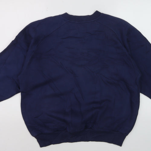 Umbro Men's Blue Pullover Sweatshirt M Crew Neck Logo Sportswear