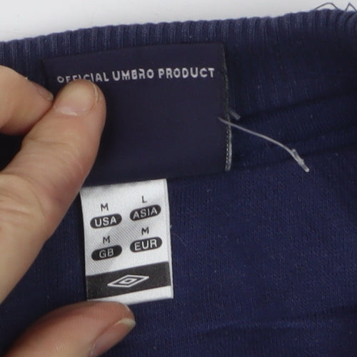 Umbro Men's Blue Pullover Sweatshirt M Crew Neck Logo Sportswear