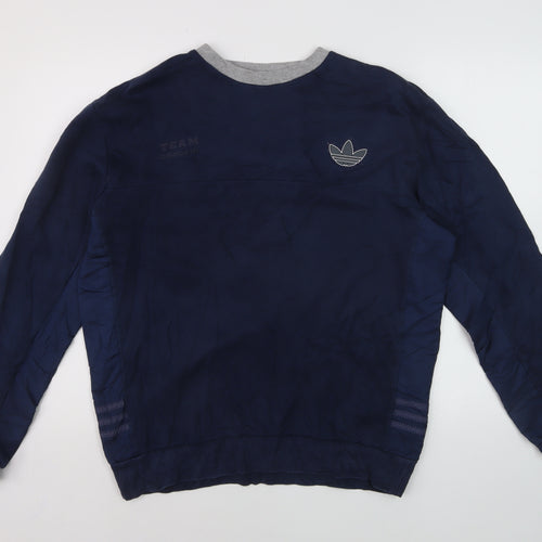 Adidas Men's Blue Crew Neck Pullover Sweatshirt Size M Sportswear