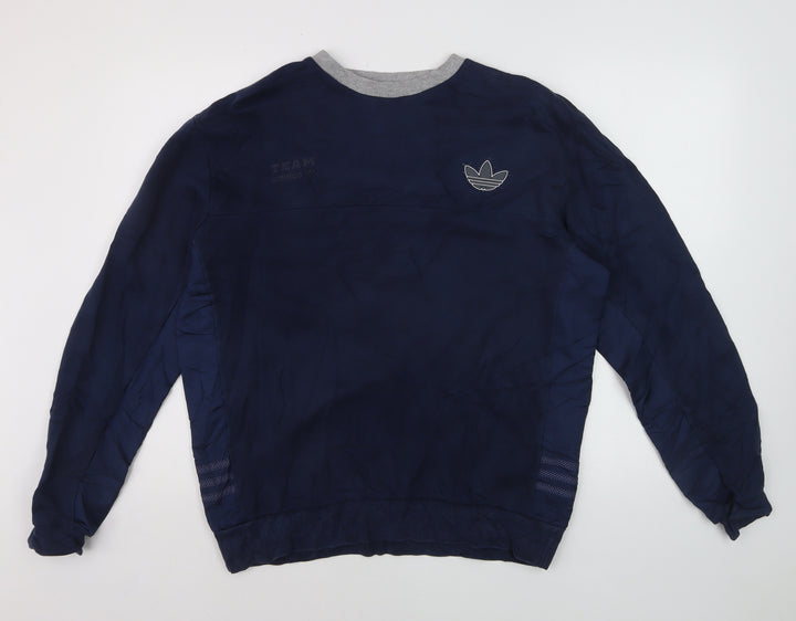 Adidas Men's Blue Crew Neck Pullover Sweatshirt Size M Sportswear