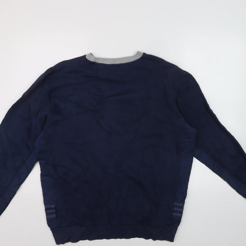Adidas Men's Blue Crew Neck Pullover Sweatshirt Size M Sportswear