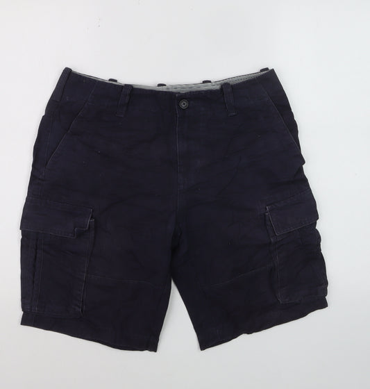 Tommy Hilfiger Men's Navy Cotton Cargo Shorts Size 34 Regular Fit