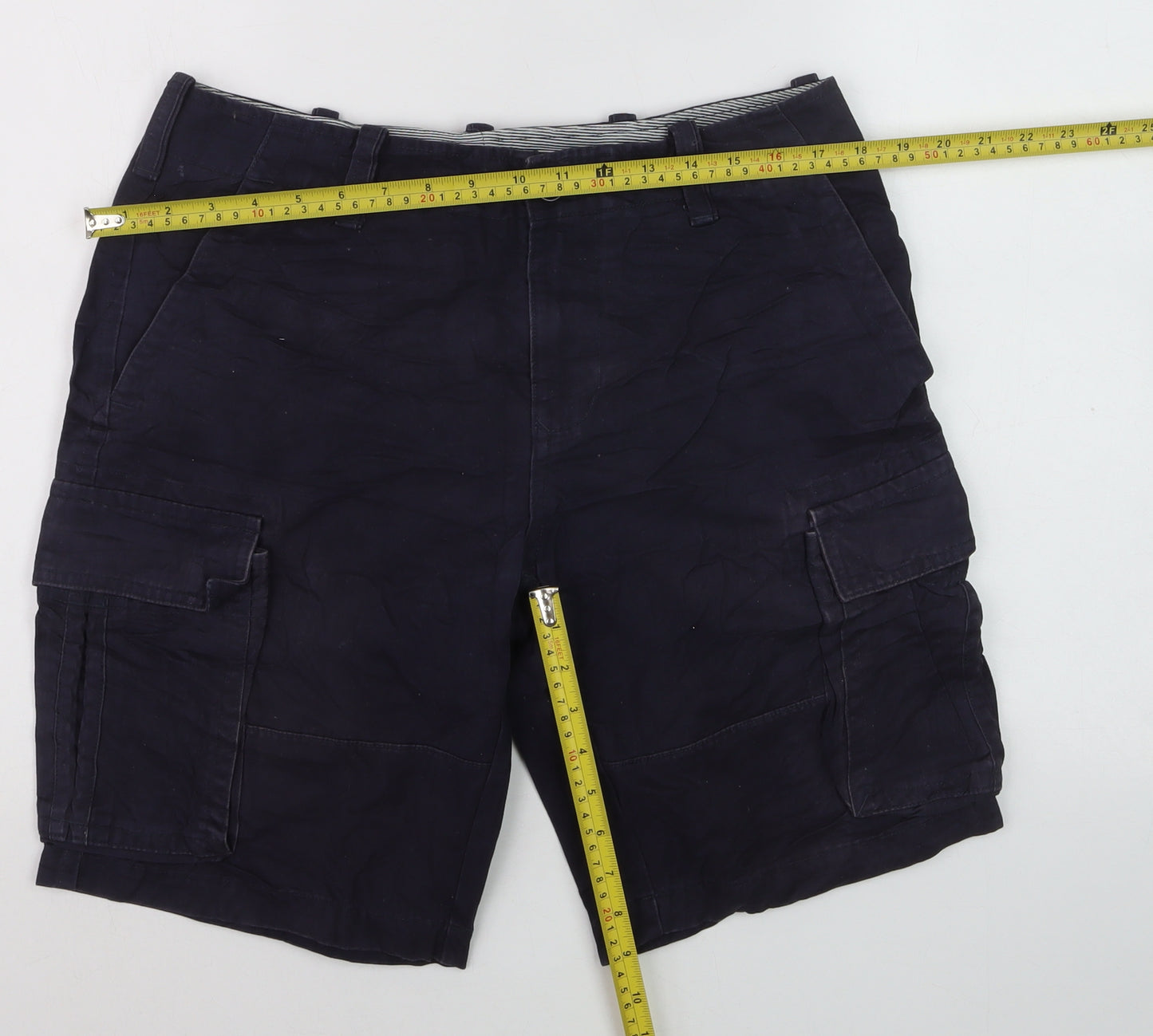 Tommy Hilfiger Men's Navy Cotton Cargo Shorts Size 34 Regular Fit