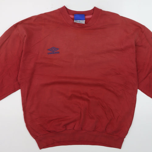Umbro Men’s Red Crew Neck Pullover Sweatshirt Size M Sports Style