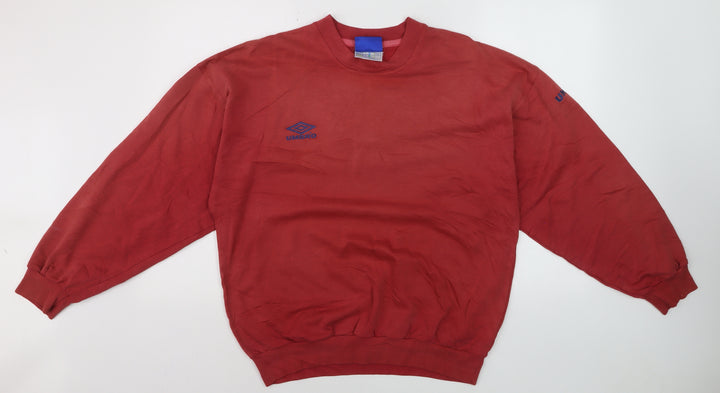 Umbro Men’s Red Crew Neck Pullover Sweatshirt Size M Sports Style