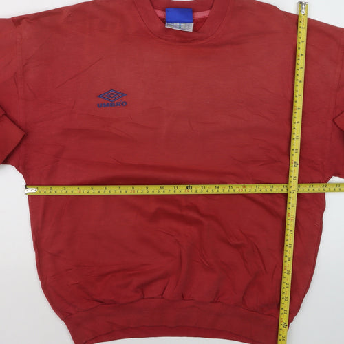 Umbro Men’s Red Crew Neck Pullover Sweatshirt Size M Sports Style