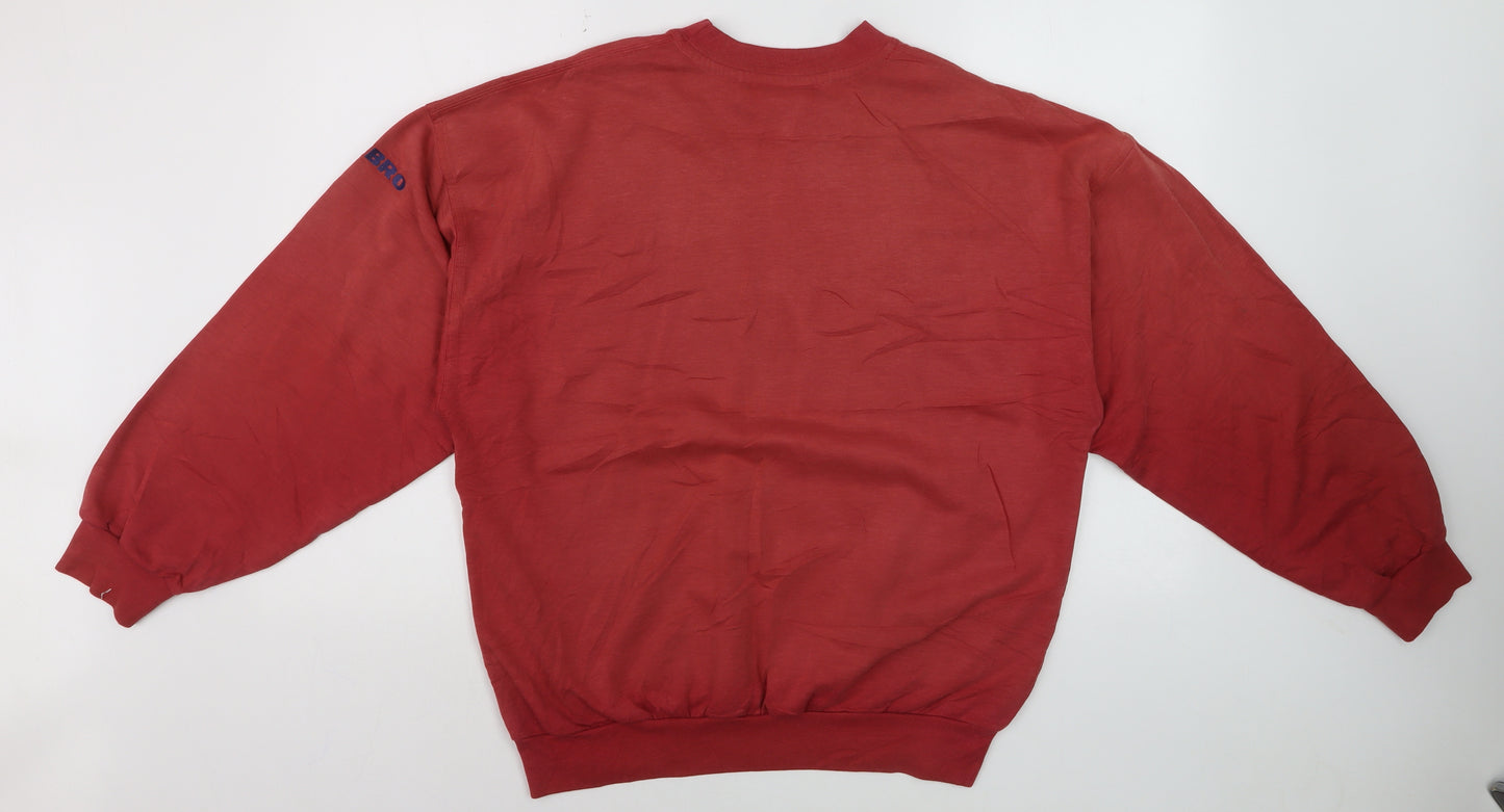 Umbro Men’s Red Crew Neck Pullover Sweatshirt Size M Sports Style