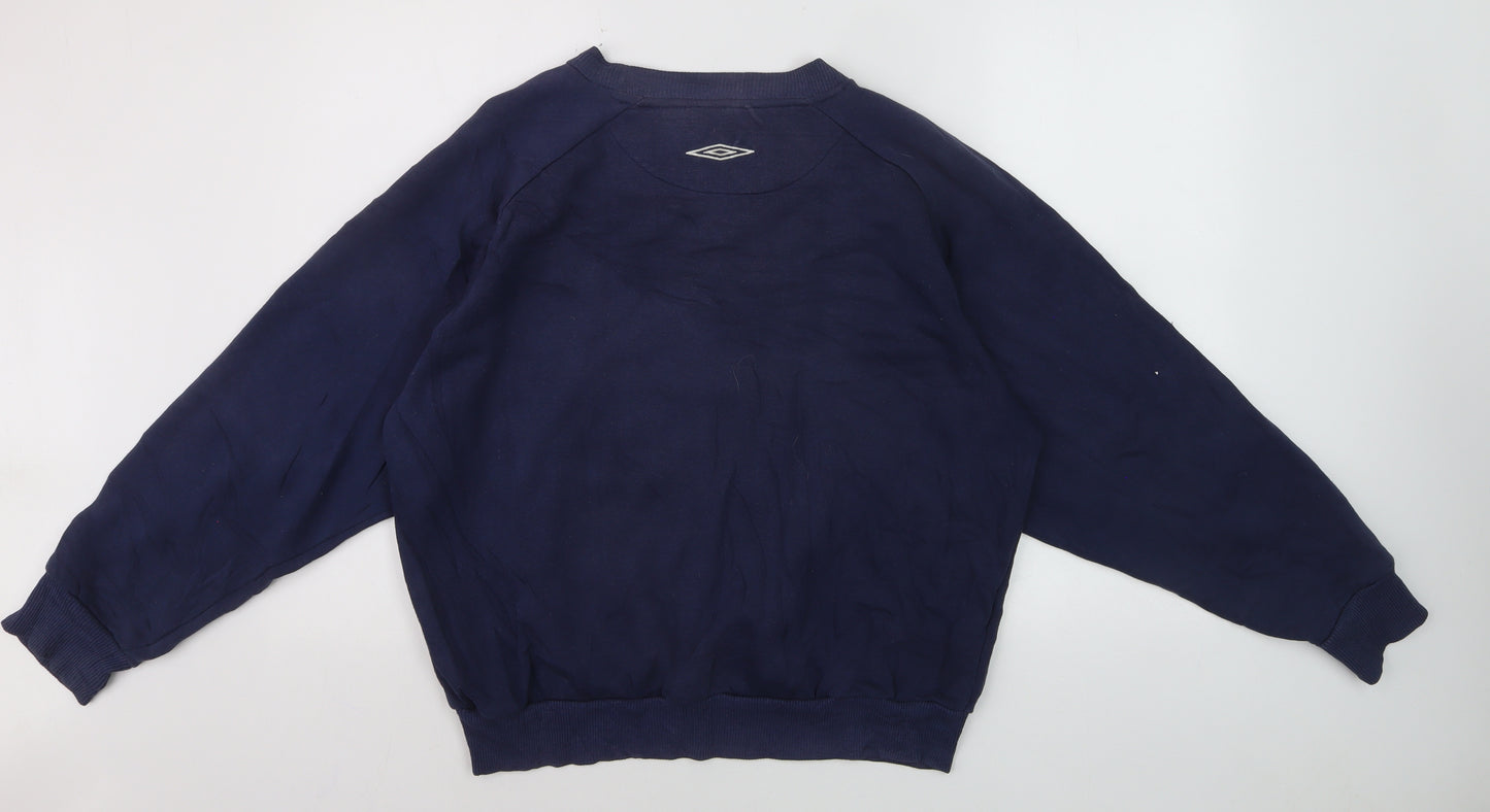 Umbro Men's Blue Crew Neck Pullover Sweatshirt L Sportswear
