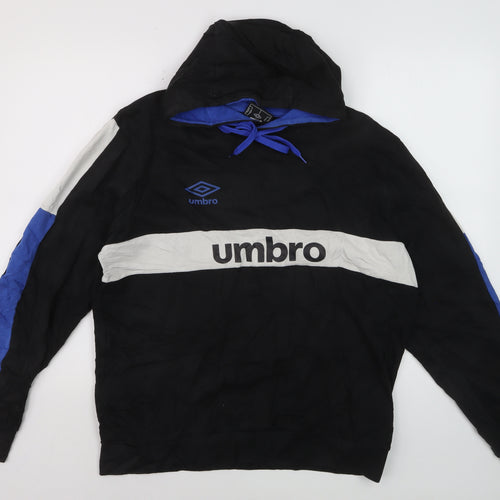 Umbro Men's Black Pullover Hoodie L Sports Style Graphic Print