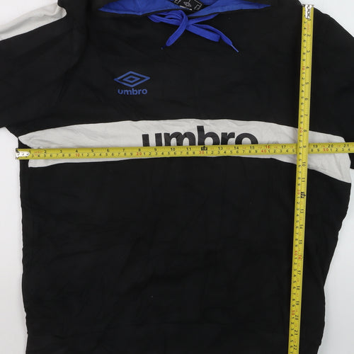 Umbro Men's Black Pullover Hoodie L Sports Style Graphic Print
