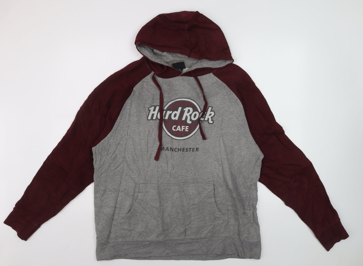 Hard Rock Cafe Manchester Men's Grey Pullover Hoodie M
