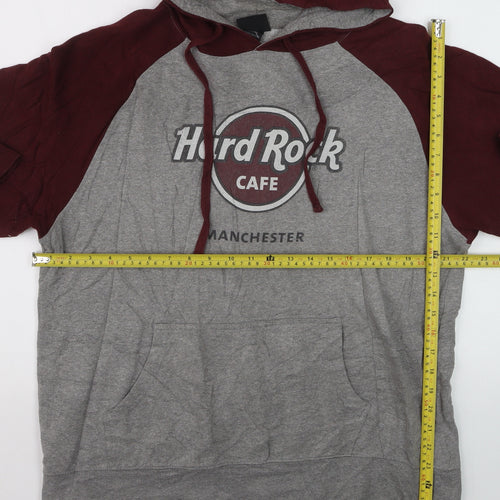 Hard Rock Cafe Manchester Men's Grey Pullover Hoodie M