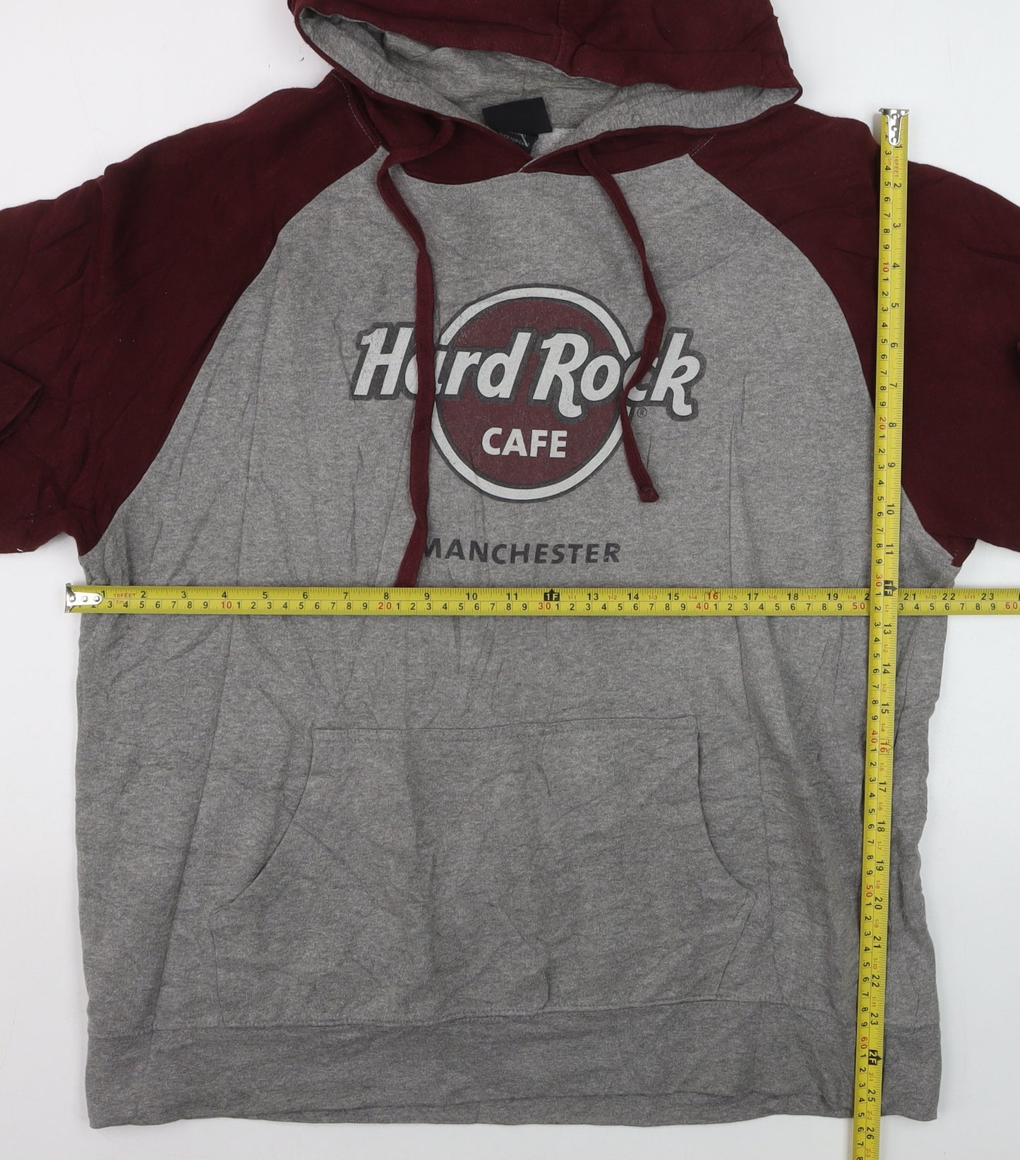 Hard Rock Cafe Manchester Men's Grey Pullover Hoodie M