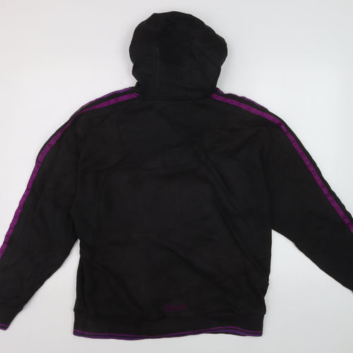 Lonsdale Men’s Black Full Zip Hoodie M Embroidered Logo Sportswear