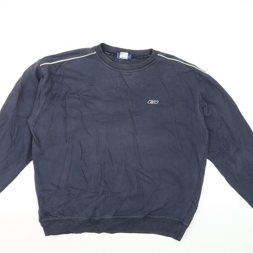 Reebok Men's Blue Pullover Sweatshirt Size M Crew Neck Sports Style