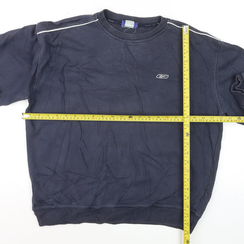 Reebok Men's Blue Pullover Sweatshirt Size M Crew Neck Sports Style