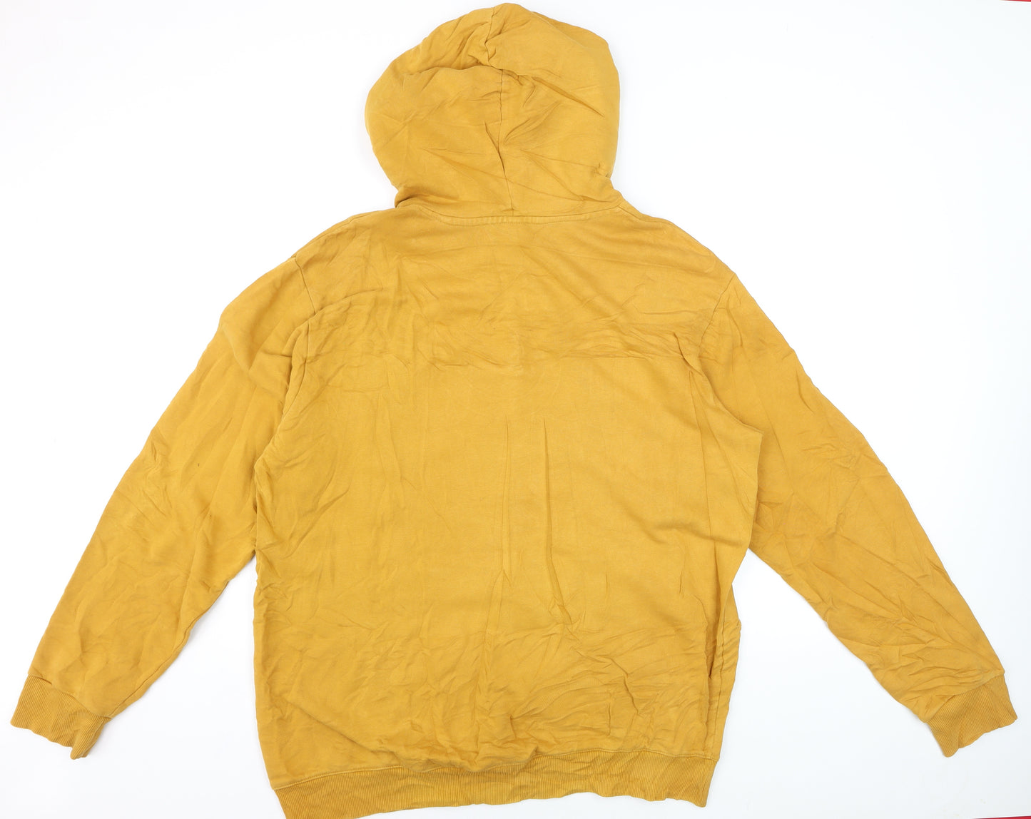 Reebok Men’s Yellow XL Pullover Hoodie with Logo Pocket