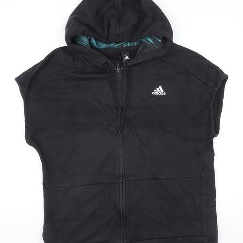 Adidas Men's Black Sleeveless Full Zip Hoodie Size M