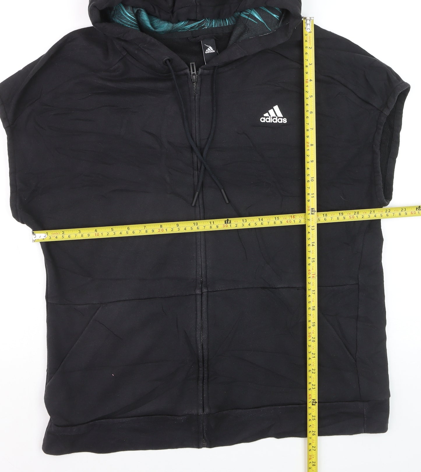 Adidas Men's Black Sleeveless Full Zip Hoodie Size M