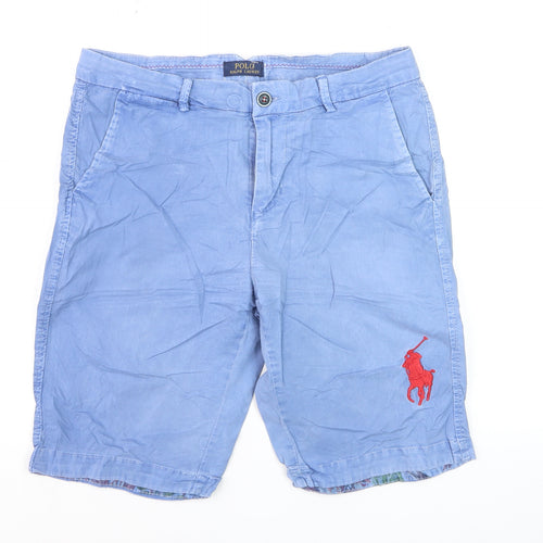 Polo Ralph Lauren Men's Blue Chino Shorts Size 32 with Embroidered Logo
