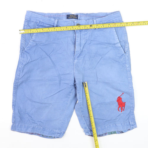 Polo Ralph Lauren Men's Blue Chino Shorts Size 32 with Embroidered Logo