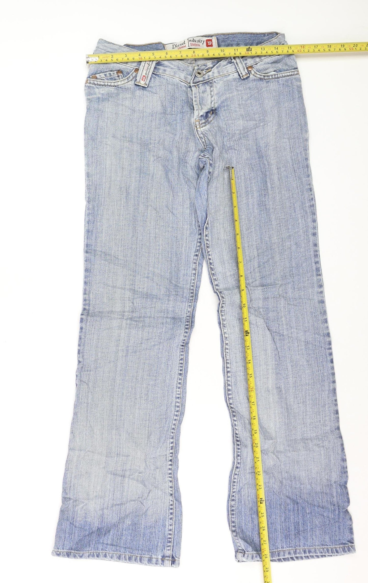 Diesel Women Blue Bootcut Jeans Size 30 Regular Fit Denim