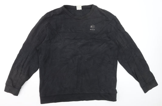 Reebok Men Black L Pullover Sweatshirt Crew Neck Classic Logo